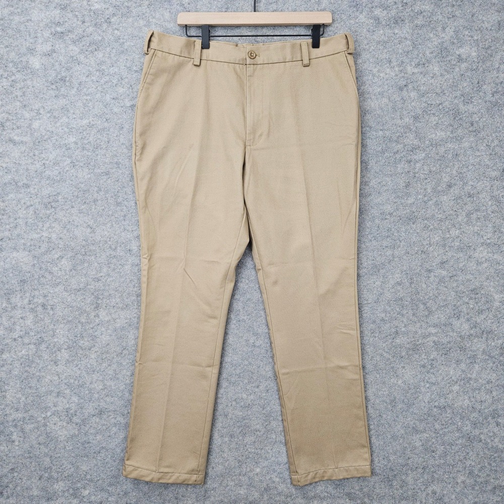IZOD American Chino Pants Men's 38x30 Tan Straight Leg 100% Cotton Khakis Office
